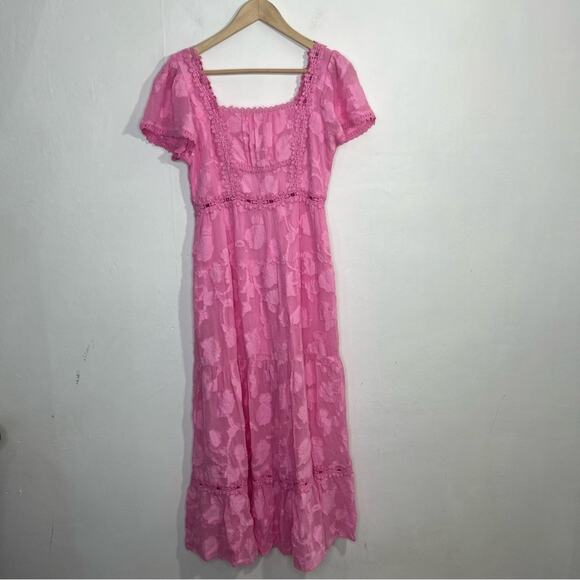 RAHI Lily Pink Floral Midi Dress Size Small - Picture 3 of 16